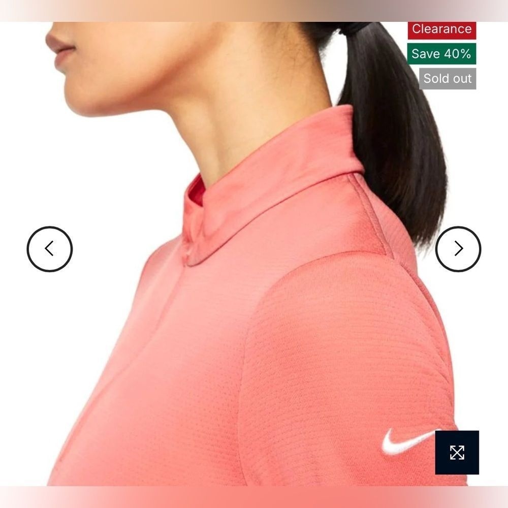 Nike Womens Dri Fit UV Victory Womens 1/4 Zip Red Pullover Size XXL - Picture 3 of 7